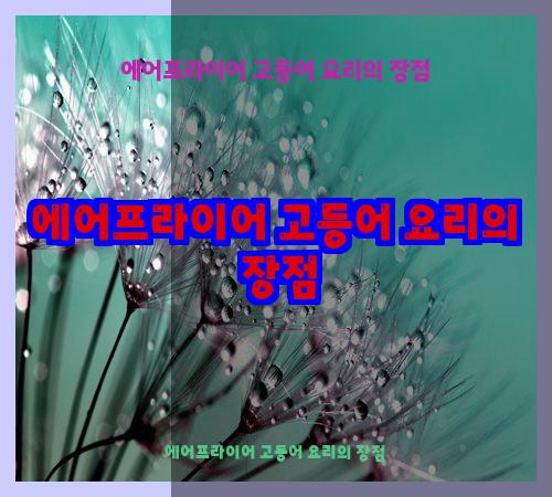 에어프라이어 고등어 요리의 장점