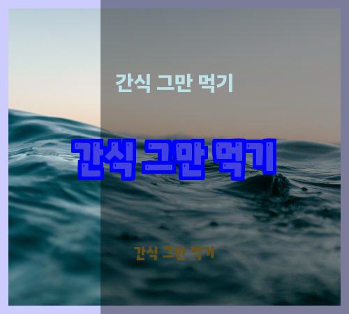 간식 그만 먹기