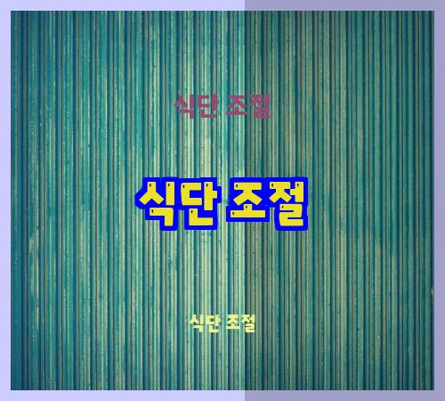식단 조절