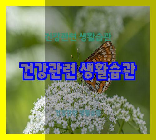 건강관련 생활습관