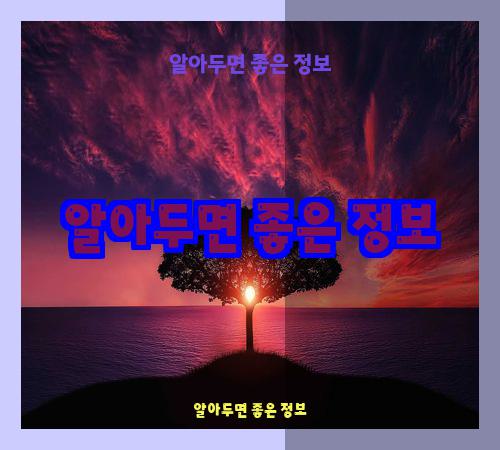 알아두면 좋은 정보
