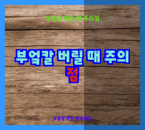 부엌칼 버릴 때 주의점