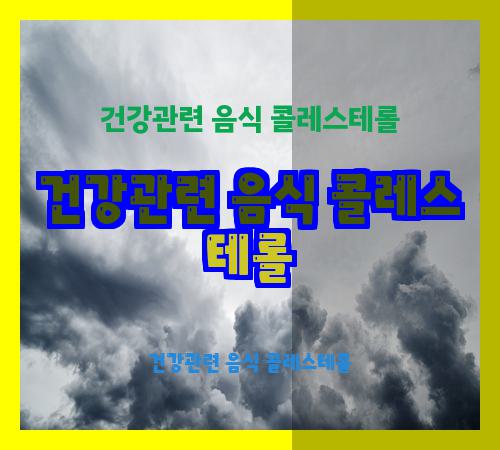 건강관련 음식 콜레스테롤