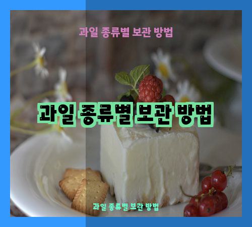 과일 종류별 보관 방법