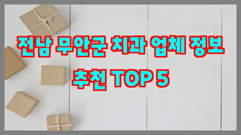전남 무안군 치과 업체 정보 추천 TOP 5