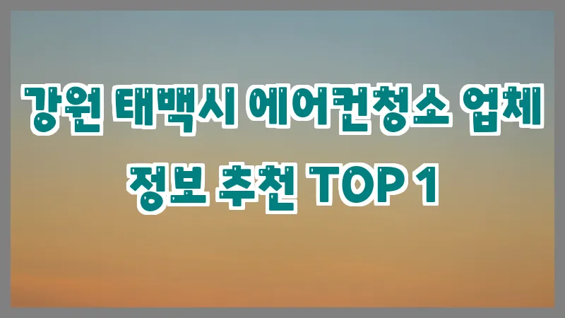 강원 태백시 에어컨청소 업체 정보 추천 TOP 1
