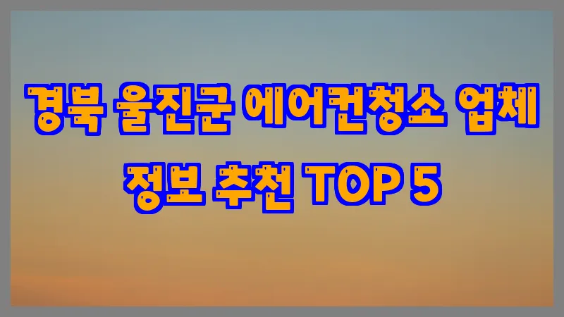 경북 울진군 에어컨청소 업체 정보 추천 TOP 5