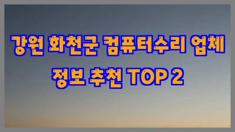 강원 화천군 컴퓨터수리 업체 정보 추천 TOP 2