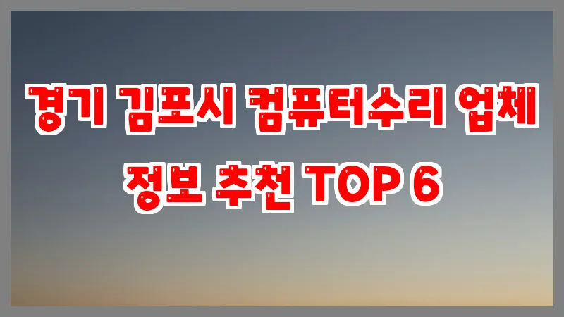 경기 김포시 컴퓨터수리 업체 정보 추천 TOP 6