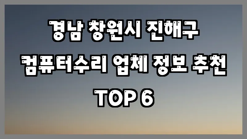 경남 창원시 진해구 컴퓨터수리 업체 정보 추천 TOP 6