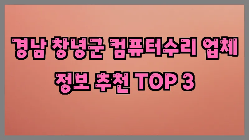 경남 창녕군 컴퓨터수리 업체 정보 추천 TOP 3