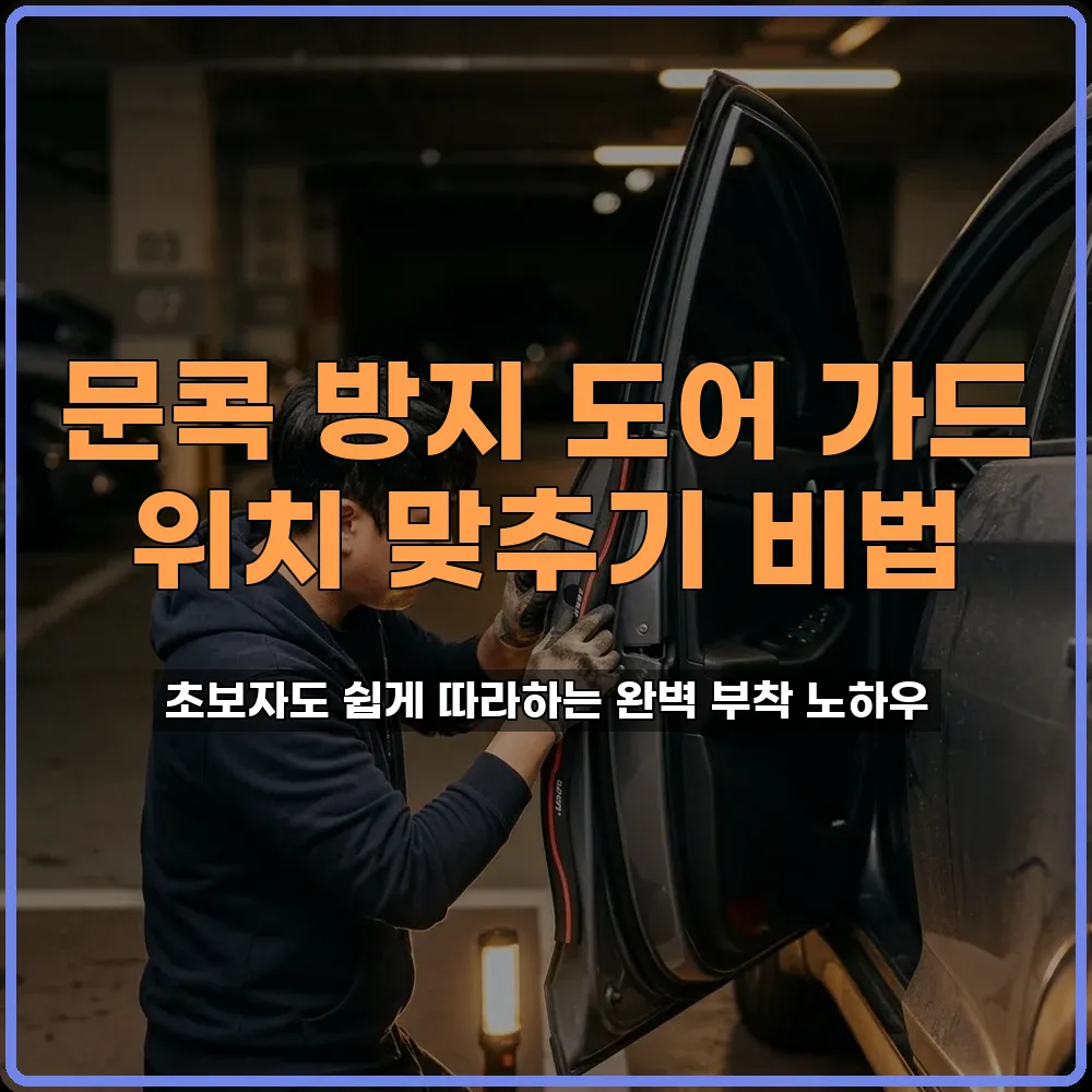 주차장 좁은 곳에서 문콕 방지 도어 가드 스펀지 위치 맞추기