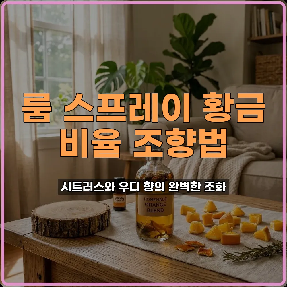 기분 전환용 룸 스프레이 시트러스와 우디 향 황금 비율 맞추기