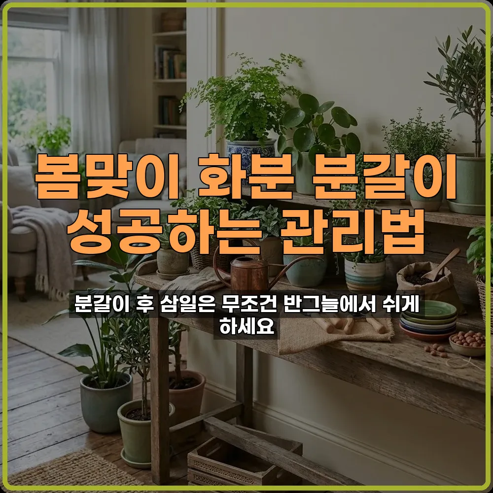 화분 분갈이 반그늘 요양